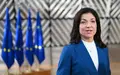 Katherina Reiche wirbt für «Made with Europe».  - Foto: Jennifer Brückner/dpa