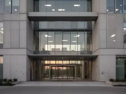 Ein modernes Bürogebäude bei Tagesanbruch, das die Umgebung der beruflichen Wiedereingliederung symbolisiert. - Foto: über boerse-global.de