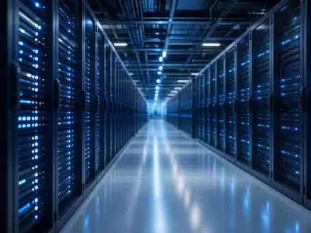Modernes Rechenzentrum mit leuchtenden Server-Racks als Symbol für langfristige digitale Infrastruktur. - Foto: über boerse-global.de