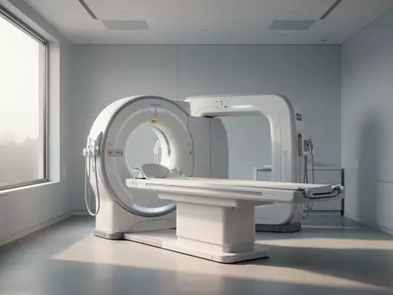 Ein heller, moderner Untersuchungsraum mit medizinischem Diagnosegerät in einer klinischen Umgebung. - Foto: über boerse-global.de