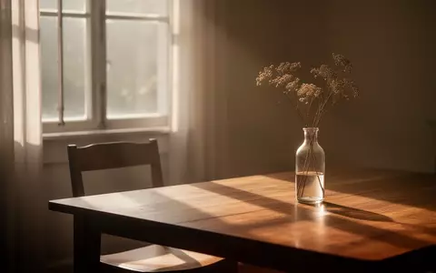 Ein ruhiger, sonnendurchfluteter Raum mit einem leeren Stuhl und einer Blumenvase, der eine Atmosphäre der Achtsamkeit vermittelt. - Foto: über boerse-global.de