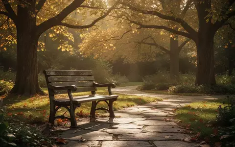 Eine leere Parkbank in einem sonnendurchfluteten Garten, die eine Atmosphäre von Ruhe und Gelassenheit ausstrahlt. - Foto: über boerse-global.de