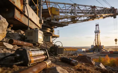Eine industrielle Bohranlage an einem Standort für die Wasserstoffexploration in einer weitläufigen Landschaft. - Foto: über boerse-global.de