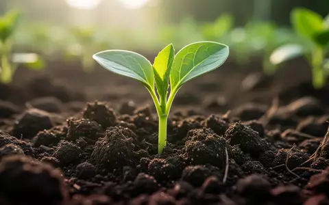 Ein junger, grüner Keimling, der aus nährstoffreicher, dunkler Erde wächst, symbolisiert Gesundheit und biologische Prozesse. - Foto: über boerse-global.de