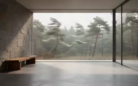 Ein minimalistischer, ruhiger Raum mit klaren architektonischen Linien und natürlichem Licht, das auf einen Betonboden fällt. - Foto: über boerse-global.de