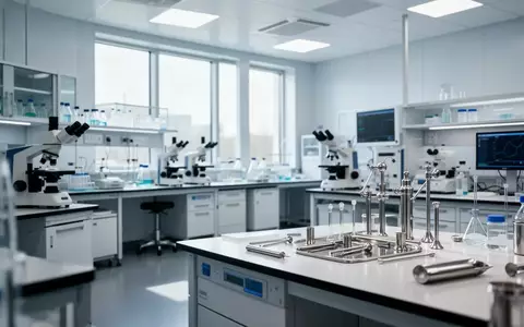 Ein modernes, steriles Forschungslabor in einem Universitätsklinikum mit medizinischen Instrumenten und hellen Oberflächen. - Foto: über boerse-global.de