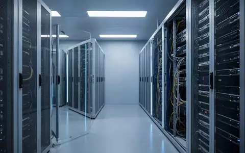 Ein minimalistischer, modern gestalteter Serverraum mit kühler, blauer Beleuchtung und geordneten technischen Systemen. - Foto: über boerse-global.de