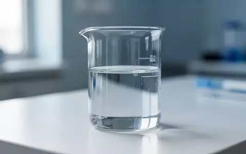 Ein Glasbecher mit einer klaren Flüssigkeit auf einem sterilen Labortisch in einer klinischen Umgebung. - Foto: über boerse-global.de