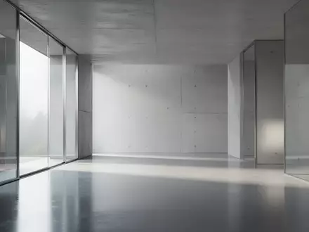 Ein minimalistischer, moderner Innenraum mit klaren Linien, poliertem Beton und einfallendem Tageslicht. - Foto: über boerse-global.de