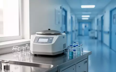 Ein steriles, modernes Laborumfeld mit medizinischen Analysegeräten und Glasphiolen vor einem unscharfen Klinikflur. - Foto: über boerse-global.de