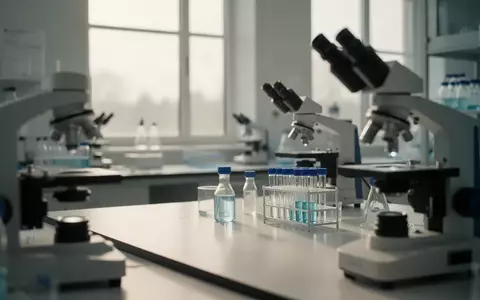 Ein helles, steriles medizinisches Forschungslabor mit glatten Oberflächen und unscharfen Laborgeräten im Hintergrund. - Foto: über boerse-global.de