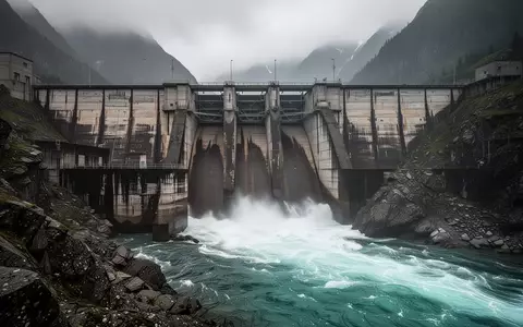 Eine massive, wettergegerbte Staumauer in einer stürmischen Flusslandschaft als Symbol für Widerstandskraft und Stabilität. - Foto: über boerse-global.de