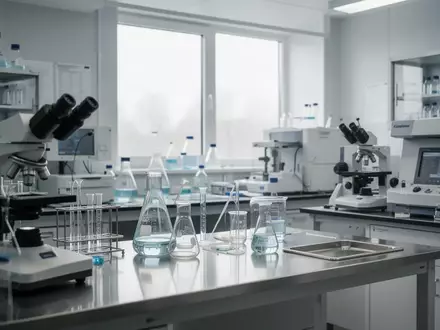 Ein modernes, helles medizinisches Forschungslabor mit hochwertigen Analysegeräten und sterilen Arbeitsflächen. - Foto: über boerse-global.de