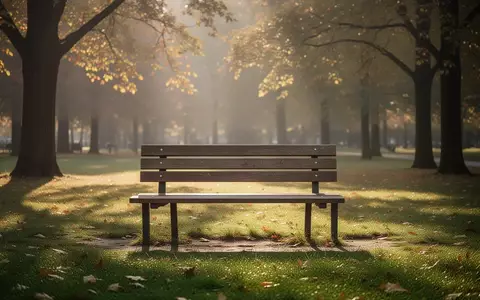 Eine leere Holzbank in einem sonnendurchfluteten Park, die eine Atmosphäre der Ruhe und Reflexion vermittelt. - Foto: über boerse-global.de