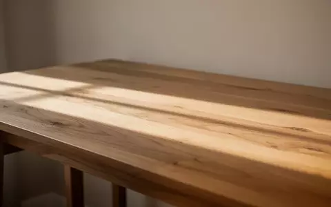 Ein minimalistischer Arbeitsplatz mit einem massiven Eichenholzschreibtisch in natürlichem Morgenlicht. - Foto: über boerse-global.de
