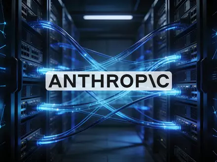 Abstrakte Darstellung von künstlicher Intelligenz und digitaler Datensicherheit in einem hochmodernen Serverraum. - Foto: über boerse-global.de