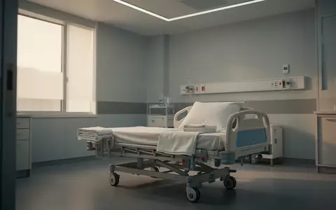 Ein minimalistisch gestaltetes, leeres Patientenzimmer in einer modernen Klinik mit hellem Tageslicht. - Foto: ĂĽber boerse-global.de