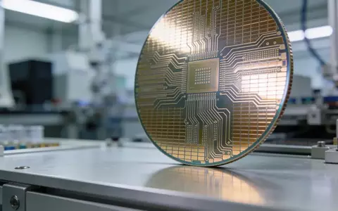 Ein Silizium-Wafer auf einem Labortisch in einer modernen Halbleiterfertigungsanlage. - Foto: über boerse-global.de