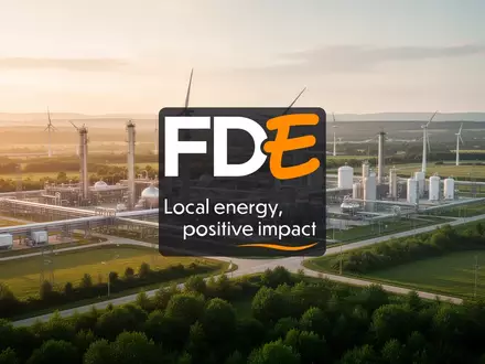 Moderne Energieinfrastruktur in einer grünen Landschaft bei Sonnenuntergang als Symbol für nachhaltige Gasförderung. - Foto: über boerse-global.de