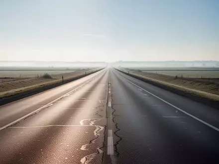 Eine leere, mehrspurige Autobahn, die sich in der Morgensonne durch eine weite, offene Landschaft erstreckt. - Foto: über boerse-global.de