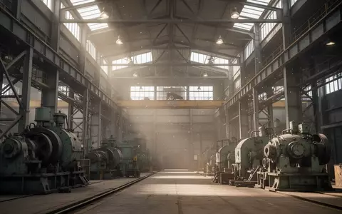 Innenansicht einer modernen Industriehalle mit großen Maschinen und Stahlträgern bei natürlichem Lichteinfall. - Foto: über boerse-global.de