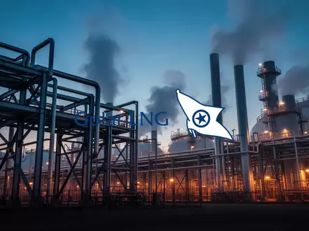 Moderne industrielle Anlage für Flüssigerdgas bei Dämmerung mit stimmungsvoller Beleuchtung. - Foto: über boerse-global.de