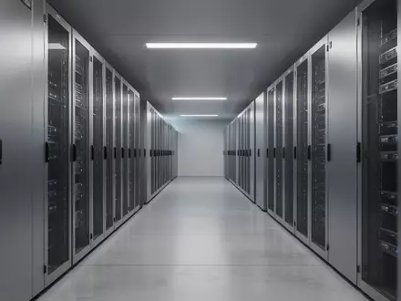 Ein moderner, minimalistischer Serverraum mit geordneten Racks und polierten Betonböden als Symbol für IT-Infrastruktur. - Foto: über boerse-global.de