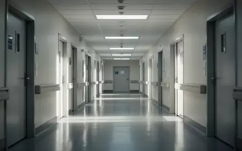 Ein steriler, menschenleerer Krankenhausflur mit glänzendem Boden und geschlossenen Türen bei natürlichem Lichteinfall. - Foto: über boerse-global.de