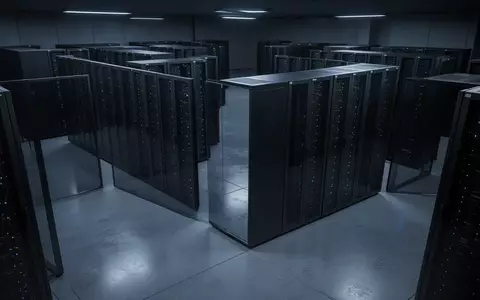 Ein minimalistischer, modern gestalteter Serverraum mit dunklen Metallschränken in einer ruhigen, gedimmten Umgebung. - Foto: über boerse-global.de