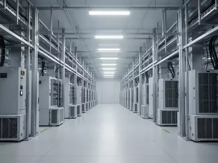 Industrielle Rechenzentrumsumgebung mit Fokus auf organisierter Infrastruktur und kühler, technischer Ästhetik. - Foto: über boerse-global.de