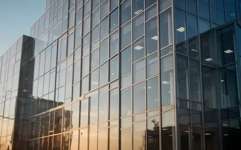 Moderne Glasfassade eines Bürogebäudes bei Tageslicht mit Spiegelungen des Himmels. - Foto: über boerse-global.de