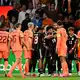 Die deutschen Spieler bejubelten ihr Führungstor, die Holländer beschwerten sich. - Bild: Federico Gambarini/dpa