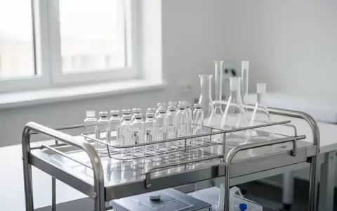 Ein minimalistisch eingerichtetes, helles Behandlungszimmer mit medizinischen Instrumenten auf einem Edelstahltisch. - Foto: über boerse-global.de