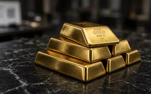 Mehrere Goldbarren auf einer dunklen Marmoroberfläche bei natürlichem Licht. - Foto: über boerse-global.de