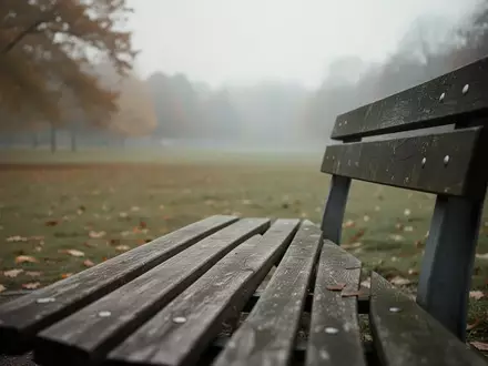 Eine einsame Parkbank in einer herbstlichen Landschaft als Symbol für Ruhe und emotionale Reflexion. - Foto: über boerse-global.de