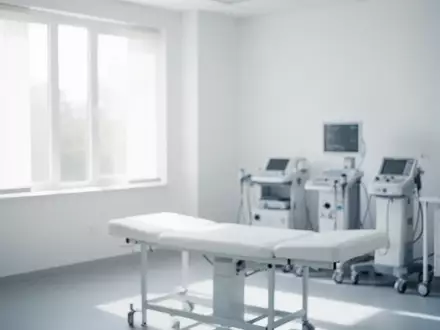 Ein heller, steriler Behandlungsraum in einer Klinik mit einfallendem Tageslicht und medizinischen Geräten im Hintergrund. - Foto: über boerse-global.de
