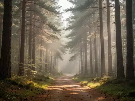 Ein ruhiger Waldweg in einem deutschen Kurort, der eine friedliche Atmosphäre der Erholung und Gesundheit vermittelt. - Foto: über boerse-global.de