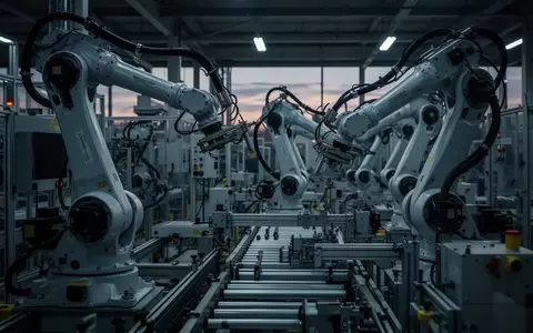 Symbolic image: industrial robots on a production line - Foto: über boerse-global.de