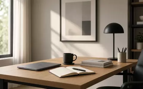 Ein minimalistischer, aufgeräumter Schreibtisch in einem modernen Büro bei natürlichem Morgenlicht. - Foto: über boerse-global.de