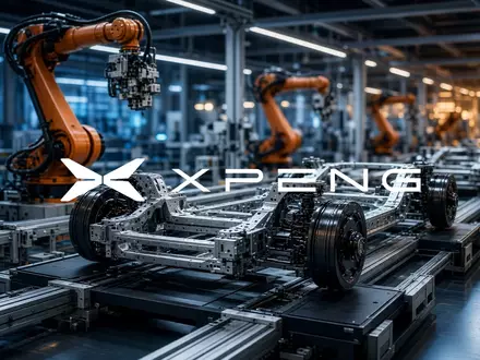 Abstrakte Darstellung einer modernen, technologisch fortschrittlichen Automobil-Fertigungsstraße in einer Fabrik. - Foto: über boerse-global.de