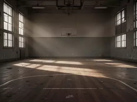 Eine leere, alte Turnhalle mit Holzboden und einfallendem Tageslicht durch hohe Fenster. - Foto: über boerse-global.de