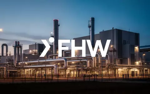Moderne Infrastruktur eines Fernheizwerks in der Abenddämmerung mit atmosphärischer Beleuchtung. - Foto: über boerse-global.de