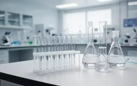 Laborumgebung mit Glasgefäßen und wissenschaftlichen Geräten auf einem sauberen Labortisch. - Foto: über boerse-global.de