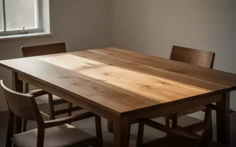 Ein minimalistischer Holztisch in einem sonnendurchfluteten Raum mit sanftem Lichteinfall. - Foto: über boerse-global.de