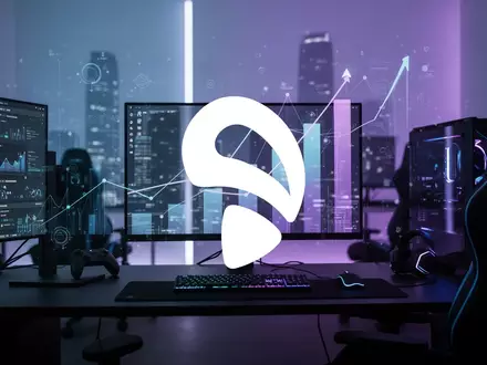Abstrakte Darstellung eines modernen digitalen Gaming-Studios mit stimmungsvoller Beleuchtung. - Foto: über boerse-global.de