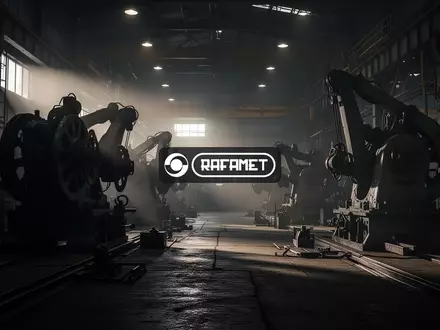 Dunkle, industrielle Fabrikhalle mit schweren Maschinen in dramatischer Beleuchtung, die eine angespannte Marktstimmung symbolisiert. - Foto: über boerse-global.de