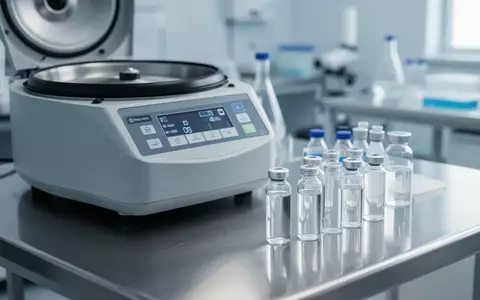 Medizinische Laborausstattung mit Glasampullen auf einer sterilen Edelstahloberfläche in einem Forschungslabor. - Foto: über boerse-global.de