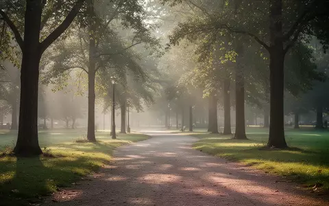 Ein sonnendurchfluteter Parkweg am Morgen, der zu körperlicher Aktivität und Bewegung im Freien einlädt. - Foto: über boerse-global.de