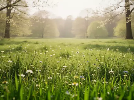 Eine sonnige Frühlingswiese mit frischem Gras und Blumen als Symbol für einen Neuanfang. - Foto: über boerse-global.de