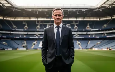 Ein Fußballfunktionär in einem dunklen Anzug steht in einem leeren Stadion auf dem Rasen. - Foto: über boerse-global.de